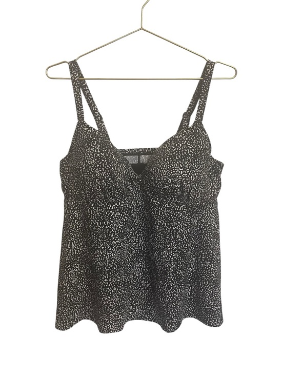 Swimsuits For All Other - Swimsuits For All Black White Animal Print Tankini Top 38D NWT